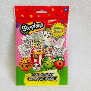Shopkins Sticker Play Pack: 2 Sticker Sheets & 12 Play Sheets NEW